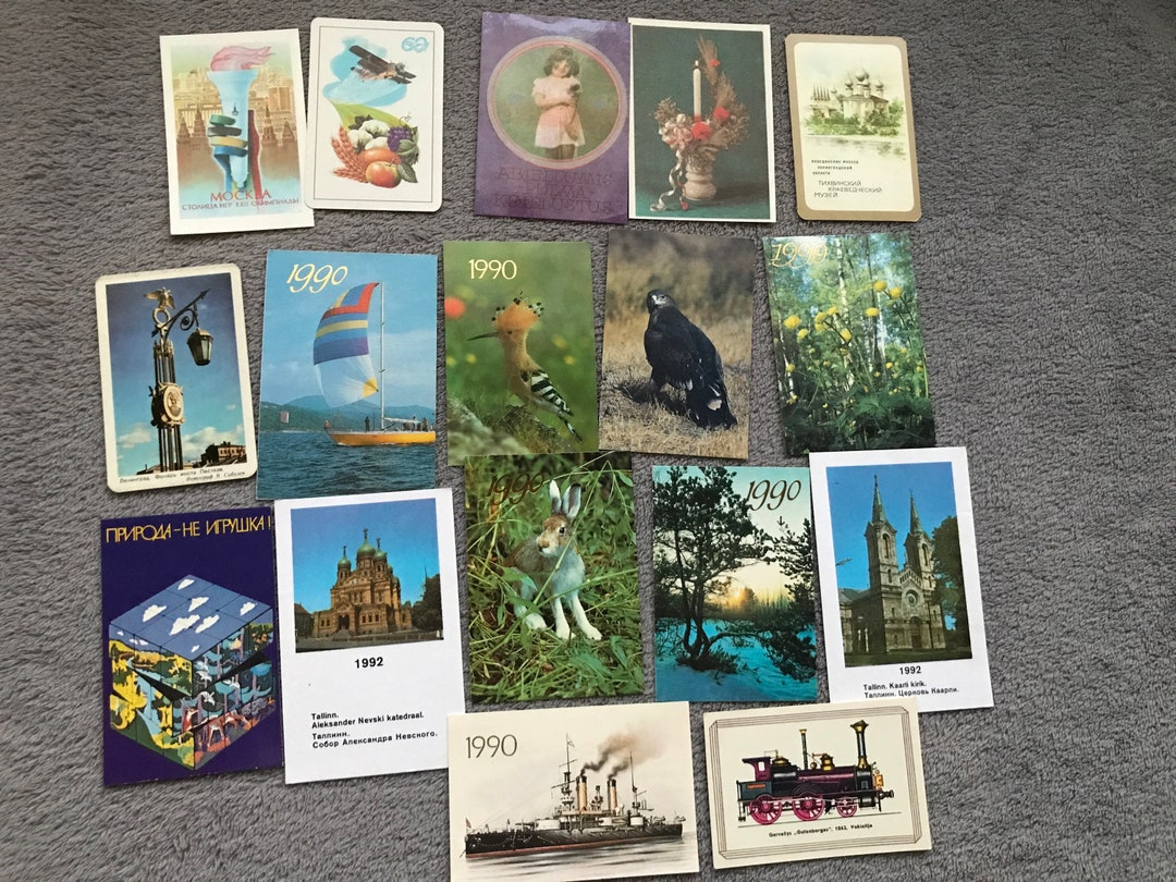 Set of 17 Soviet Pocket Calendars. Collection of Soviet Calendars From ...