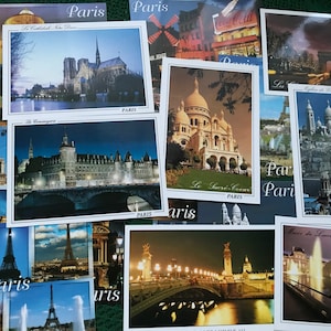Set of 18 TRAVEL PARIS postcards - Amazing views of places in FRANCE - Collectible view cards or postcrossing - Colorful prints.