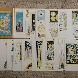 WORLD_OF_CLOCKS POSTCARDS - Set of 16 Vintage blanko Postkarten von 1977 - Postkarten Set - Bildpostkarten, gedruckt in der UdSSR