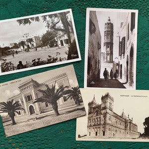TUNISI Africa Cartoline antiche dei primi del 1900 Cartoline antiche in bianco e nero Cartoline con vista Sousse / Cartagine Vecchia stampa Cartoline da collezione