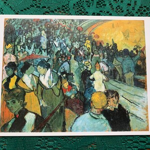 Postal de arte Vincent VAN GOGH - La Arena de Arles - Original está pintado en 1888 - Postal impresionista - tarjeta de arte coleccionable