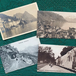 SVIZZERA Cartoline antiche primi '900 Cartoline d'epoca in bianco e nero Lugano Ginevra cartoline panoramiche Stampa antica Cartoline da collezione