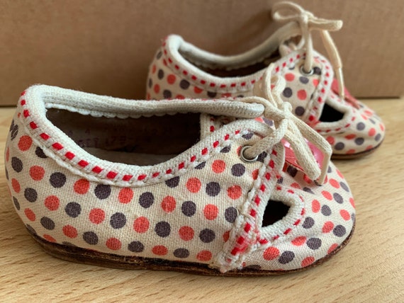 Original vintage Soviet children's textile shoes … - image 2