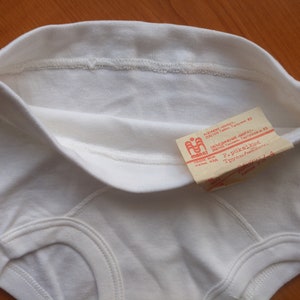 Vintage hohe Taille Mädchen / Jungen Unterhose, Baumwolle Kinder Unterwäsche, Marat Fabrik Anhänger aus der Sowjetunion. Retro Unterhose Bild 3