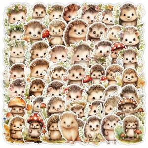 25/50 autocollants hérisson mignons vintage ordures ménagères agenda bricolage artisanat mail art scrapbooking collage déco papier éphémère vinyle autocollants animal