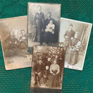 Echte antieke vintage kastfoto van familie. Jaren 1900 Kabinetkaart Foto's Ephemera Junk Journal Mixed Media Supply Collage Craft
