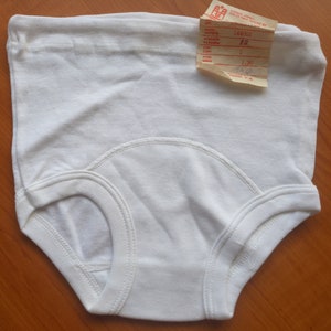 Vintage hohe Taille Mädchen / Jungen Unterhose, Baumwolle Kinder Unterwäsche, Marat Fabrik Anhänger aus der Sowjetunion. Retro Unterhose Bild 1