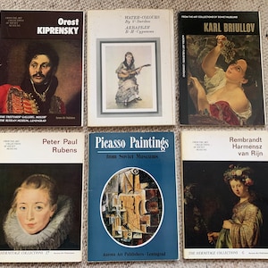 Pinturas de Picasso Conjunto de postales, Rembrandt Harmensz van Rijn, Peter Paul Rubens, Orest Kiprensky, Karl Briullov, Acuarelas de V. Surikov