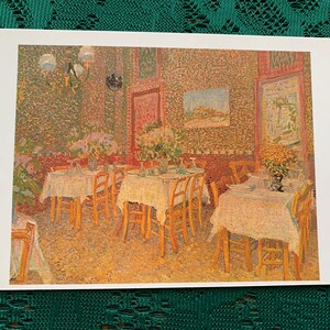 Postal artística de Vincent VAN GOGH - Interior de restaurante, París - Original pintado en 1887 - Postal impresionista - Tarjeta coleccionable