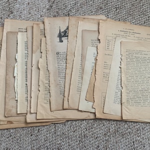 20 hojas marrones de libros antiguos de las décadas de 1880 a 1940 para diarios basura, scrapbooking, manualidades, proyectos de arte y diarios.