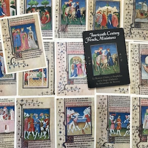 Miniature francesi del XIV secolo - Arte russa - Set di 16 cartoline vintage inutilizzate - Cartoline dell'URSS del 1983 - Cartoline da collezione dell'URSS