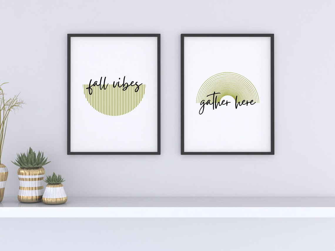 Minimalist Fall Wall Art Wall Art Set of 2 Printable Fall - Etsy