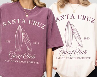 CUSTOM Beach Bachelorette Shirt Personalized Bridesmaid Gift Surf Club Bachelorette Shirt California Bachelorette Party Favor Matching Shirt