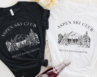 CUSTOM Ski Bachelorette Shirt Ski Club Bachelorette Party Shirt Skiing Bachelorette Ski Resort Bachelorette Apres Ski Bachelorette Shirt