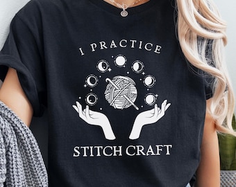 Lustiges gehäkeltes Tshirt Stich Handwerk Shirt häkeln gruseliges T-Shirt Häkeler Geschenk für Häkeler