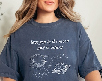 Moon and Saturn Shirt, Swift Seven Shirt, Seven Lyrics Shirt, Swift Folklore Shirt, Moon and to Saturn, Swift Comfort Colors,Swift Oversized