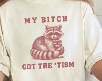 My Bitch Got The Tism Shirt, My Bitch Got Autism, Autism Awareness Shirt, Autism Raccoon Shirt, Funny Autism Shirt, Autism Gift For Him