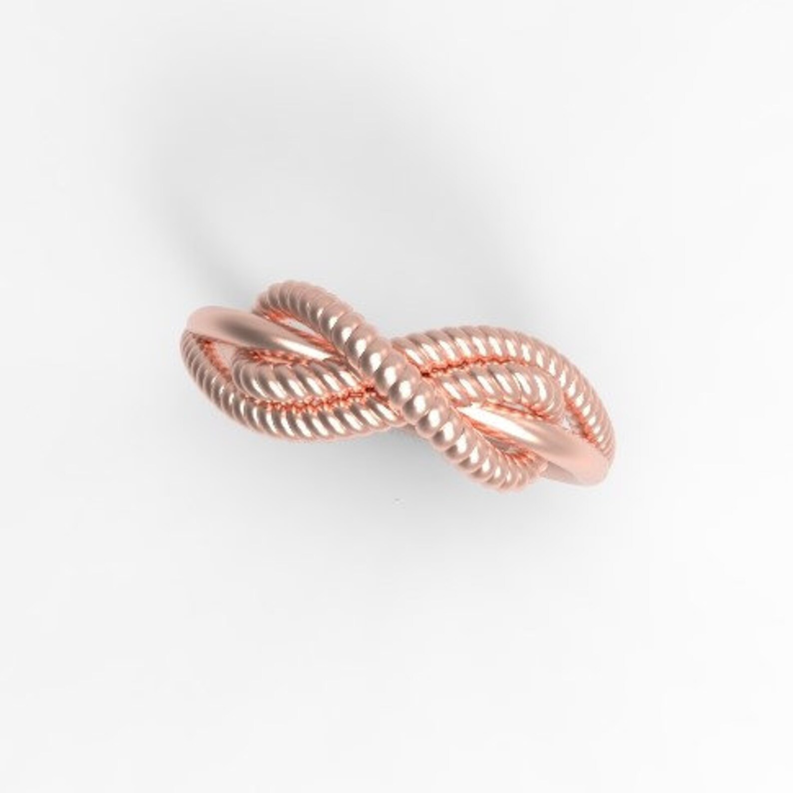 Solid 14k Rose Gold Cleat Hitch Knot Nautical Sailor's Boat Rope Ring ...