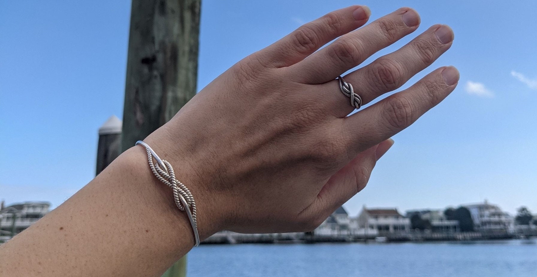 Solid Sterling Silver Nautical Ring - Cleat Hitch Nautical Knot - Etsy