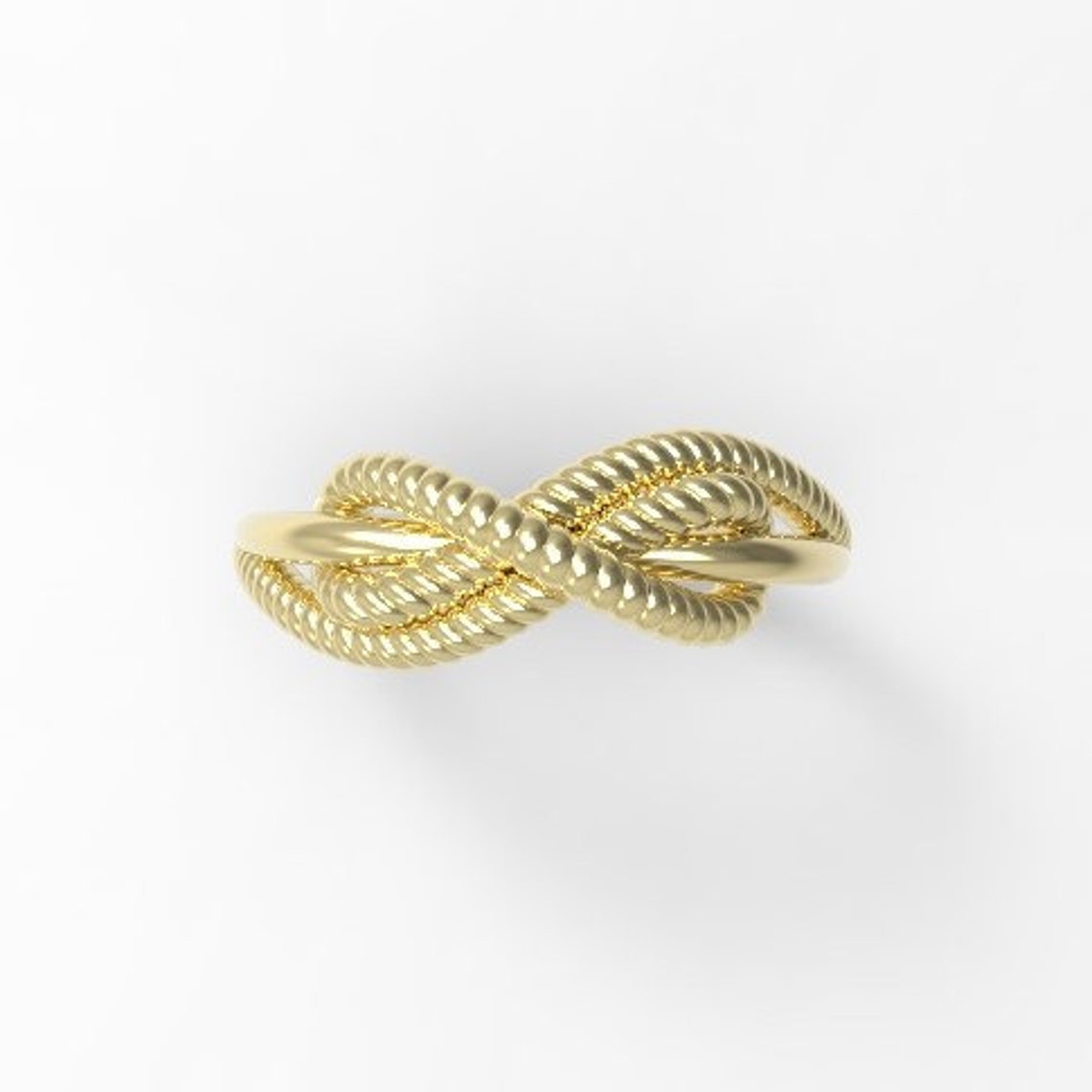 Solid 18k Yellow Gold Cleat Hitch Knot Nautical Sailor's Boat Rope Ring ...