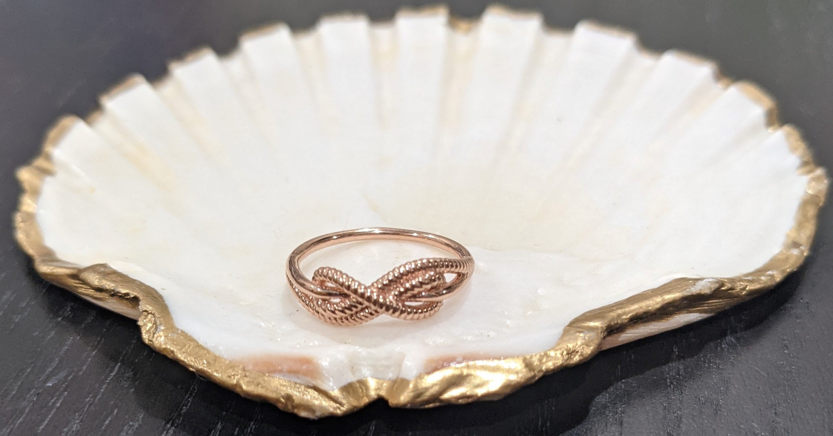 Solid 14k Rose Gold Cleat Hitch Knot Nautical Sailor's Boat Rope Ring ...