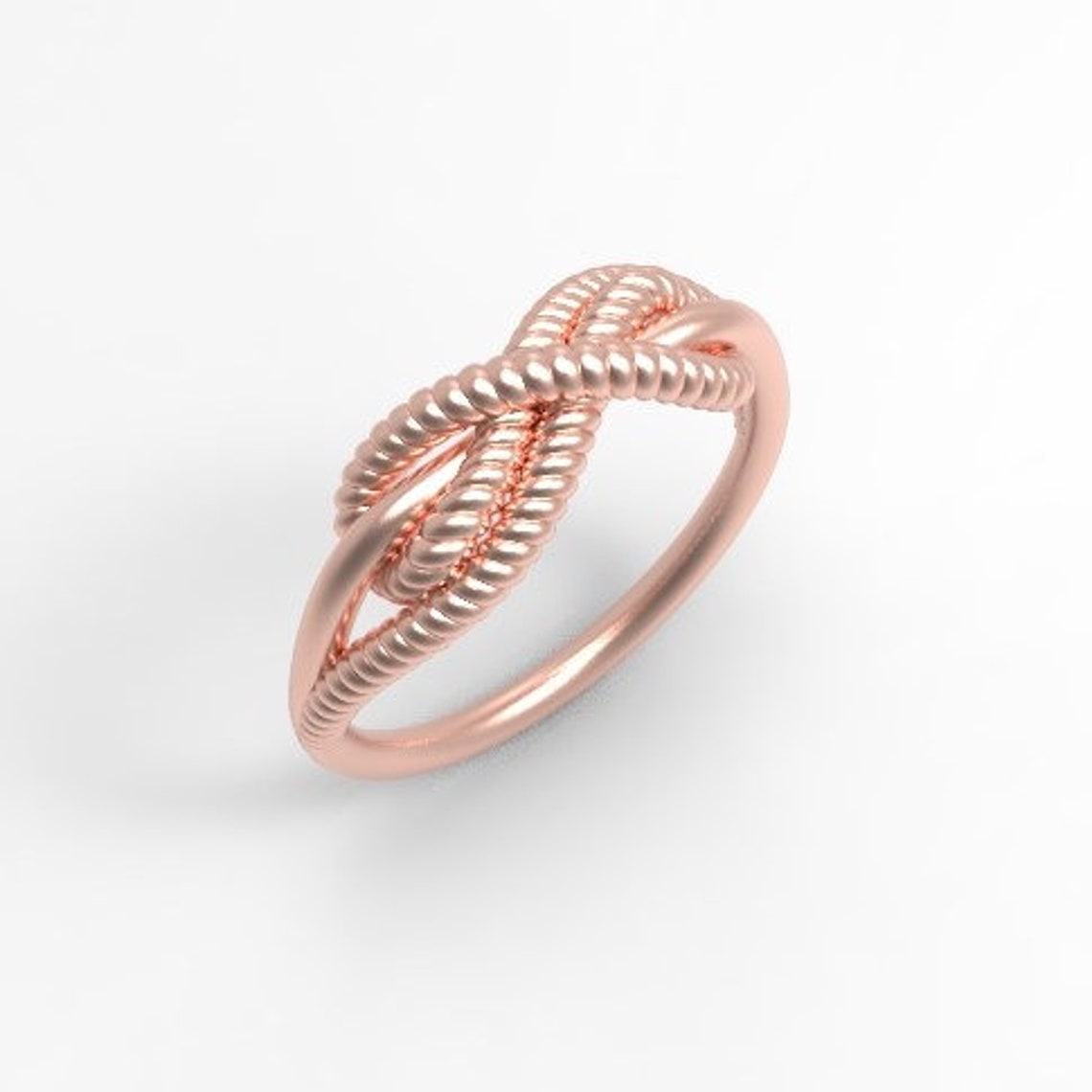 Solid 14k Rose Gold Cleat Hitch Knot Nautical Sailor's Boat Rope Ring ...
