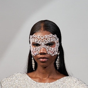 Silver Rhinestone Masquerade Mask: Venetian Ball Mask