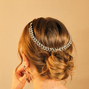Silver Crystal Bridal Hair Vine: Wedding Headpiece