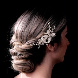 Pearl Bridal Hair Vine: Wedding Headpiece Hair Clip