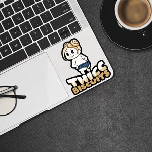 Thicc Biscuits Booty Vinyl Sticker - Waterproof Car Decal for Scrapbooks Laptops Phones Water Bottles Journals and Notebooks