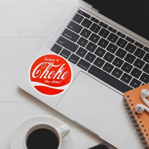 Jiu Jitsu Choke Vinyl Sticker - Waterproof for Scrapbooks Cars Laptops Water Bottles Journals  Planners