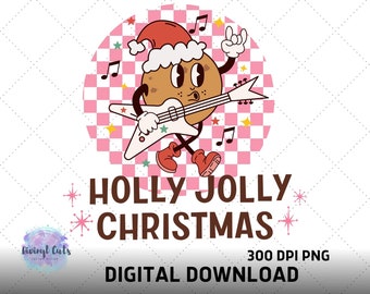 Holly Jolly Christmas PNG | Retro Christmas Cookies PNG| Tis the season Christmas Png| Printable