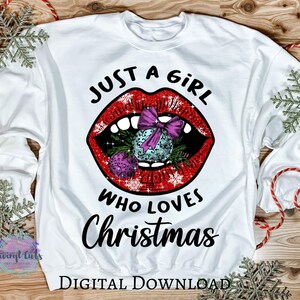 Glitzer Weihnachten | Ein Mädchen, das |Schneeflocke | Weihnachtslippe PNG | Digitaler Download | Druckbar