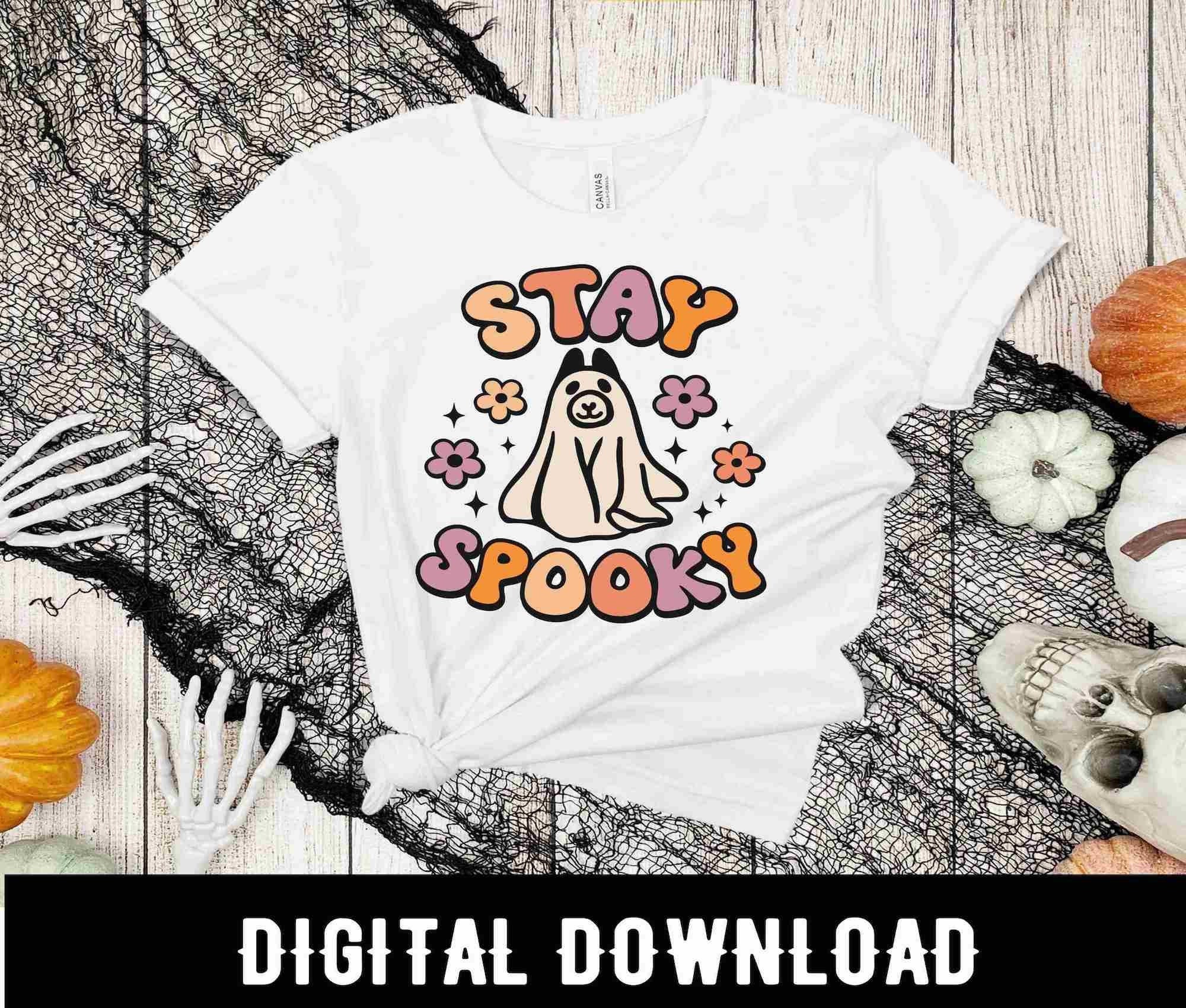 Halloween Spooky dog SVG PNG| Groovy halloween ghost dog file for cricut