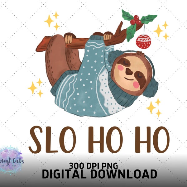 Christmas Animal |Ho Ho PNG | Sloth Christmas PNG| Sublimation | Printable