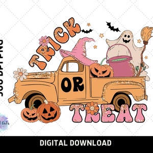 Halloween Farm Truck PNG| Cute Glitter Halloween PNG| Trick Or Treat PNG | Digital Download