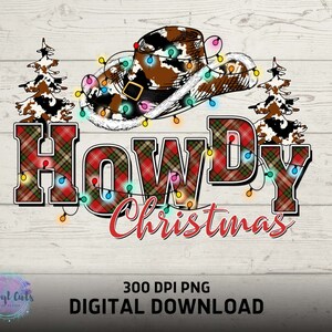 Western Christmas Png / Cowhide Santa Png / descarga digital