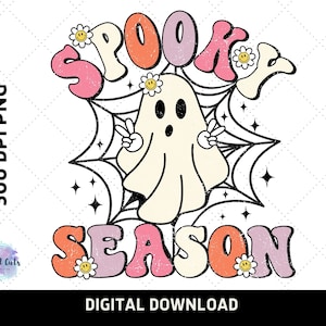 Spooky Season Png | Cute Ghost Halloween Png | Ghost Png | Sublimation
