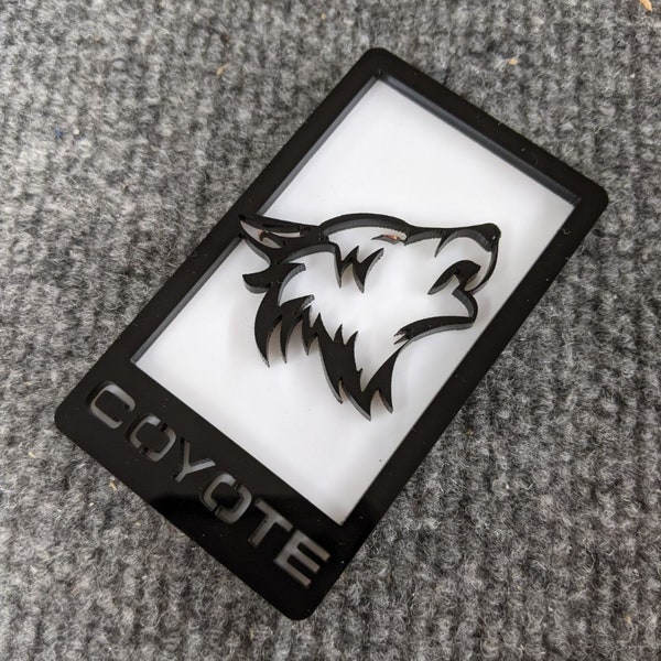 Coyote Badge with Coyote Text - Detailed - Fits Mustang® Grille or Trunk