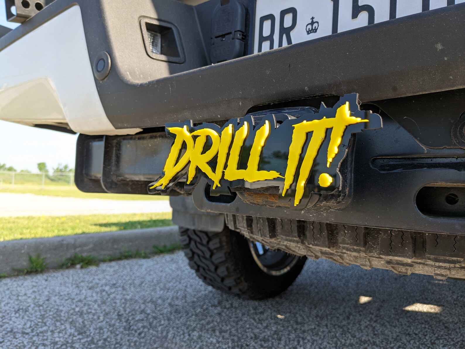 Custom Text Hitch Cover Aggressive Font Type Your Own Etsy