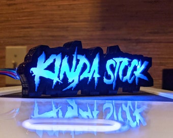 Custom LED Badge - Aggressive Font - RGB LED - Premium Contoured Outline