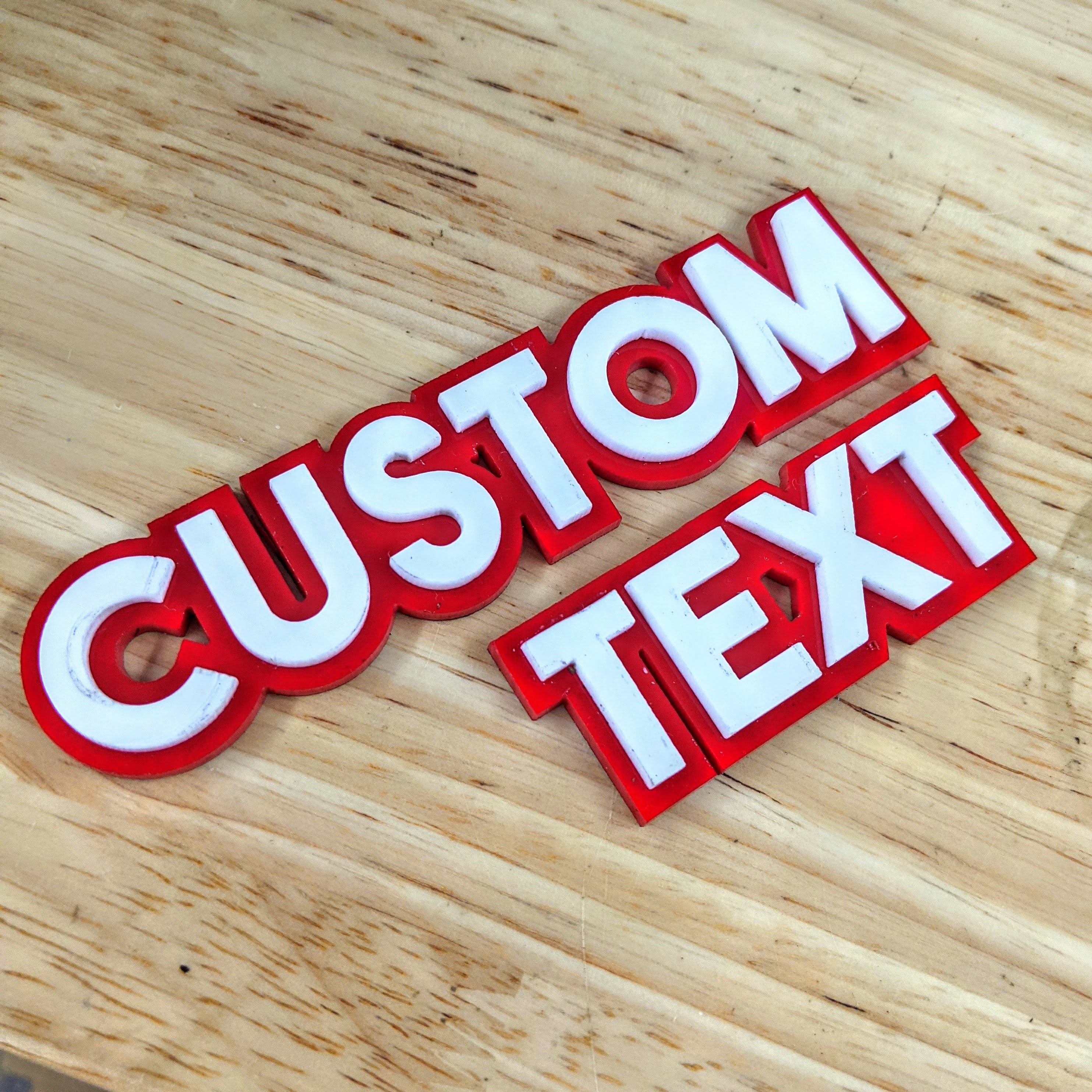 Custom Text Car Badge - Block Font - Type Your Own and Choose Your ...