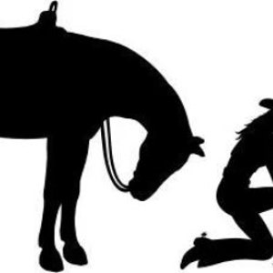 Vaquero arrodillado rezando SVG