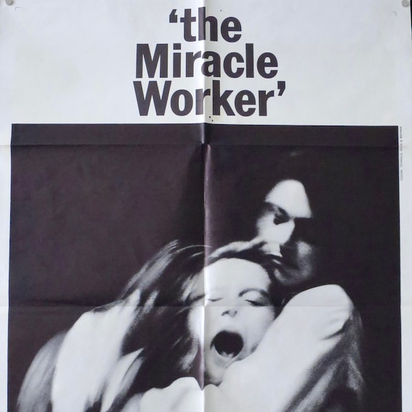 THE MIRACLE WORKER ~ U.S. 1 Sheet Original 1962 ~ Very Good Cond. 27"x41" Vintage Movie Poster ~ Anne Bancroft and Patty Duke Star!