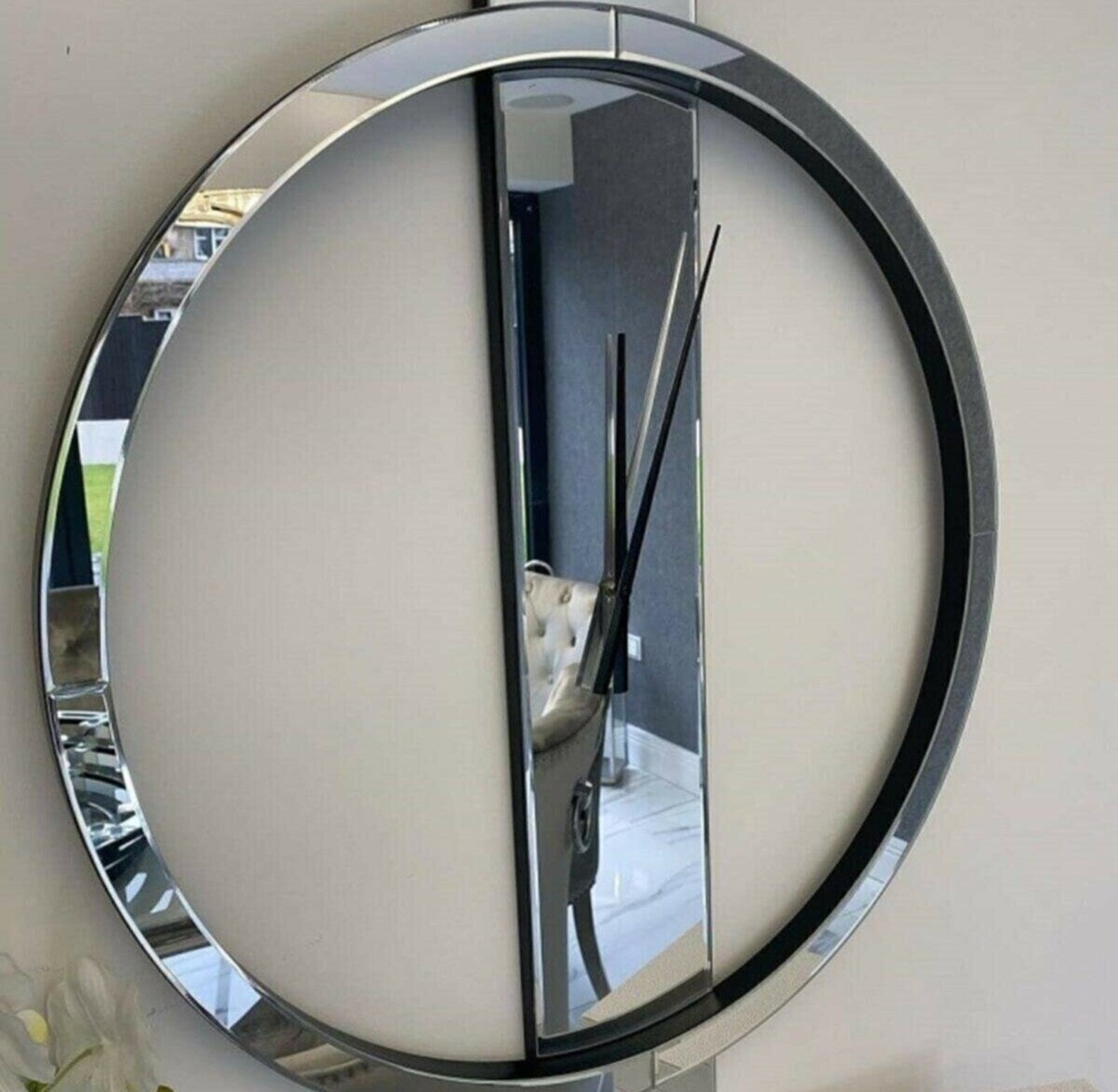 Mirrored Wall Clock Design Wall Clock Wall Decor Clock Etsy