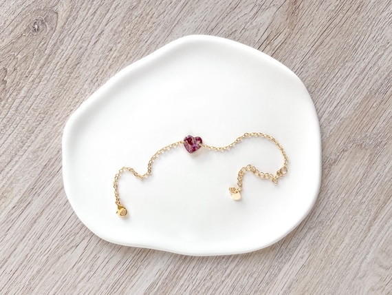 Heard Shaped Rose Petal Bracelet Dainty 18k Gold Bracelet Pressed