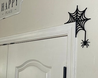 Halloween Black Spider Web Door Topper