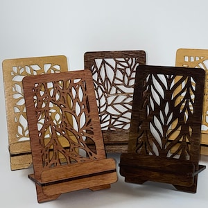 Laser Cut Wood Phone Stands