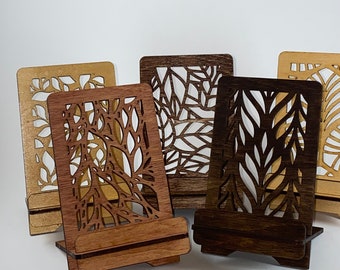 Laser Cut Wood Phone Stands