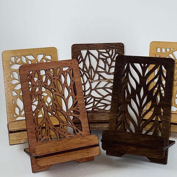Laser Cut Wood Phone Stands